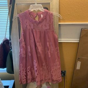 Pink lace blouse